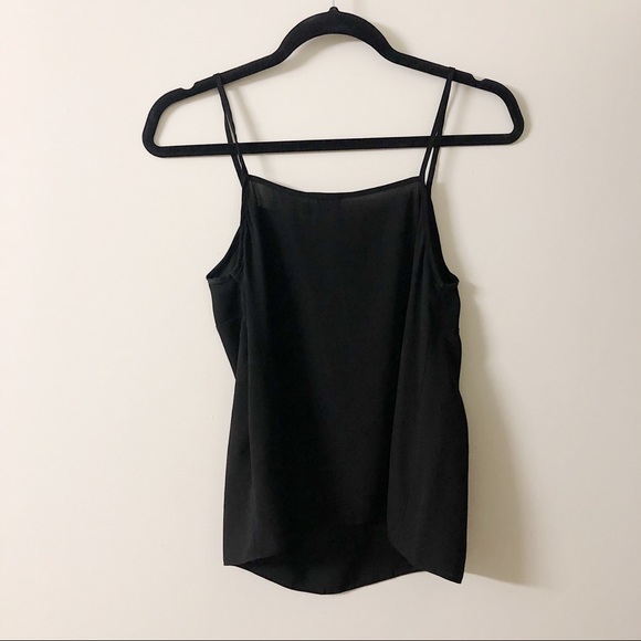ASOS Black Chiffon Square Neck Swing Flowy Tank - Picture 5 of 5